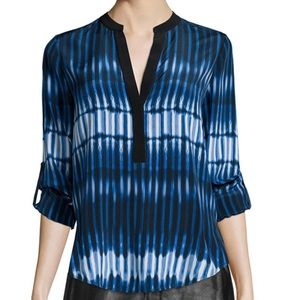 NWT Vince Tie-Dye Striped Popover Blouse Size 0